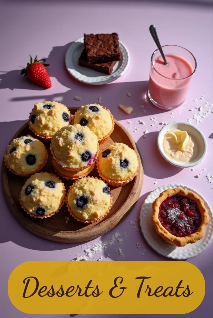Illustration of Cook & Bless brand with hand sprinkling colorful treats, representing the Desserts & Treats category